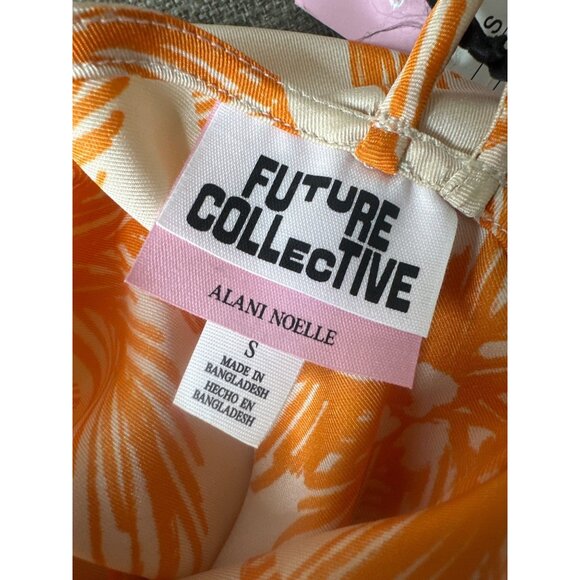 Future Collective Womens Small Slip Dress Orange White Palm Trees Beach Cruise - Picture 5 of 7